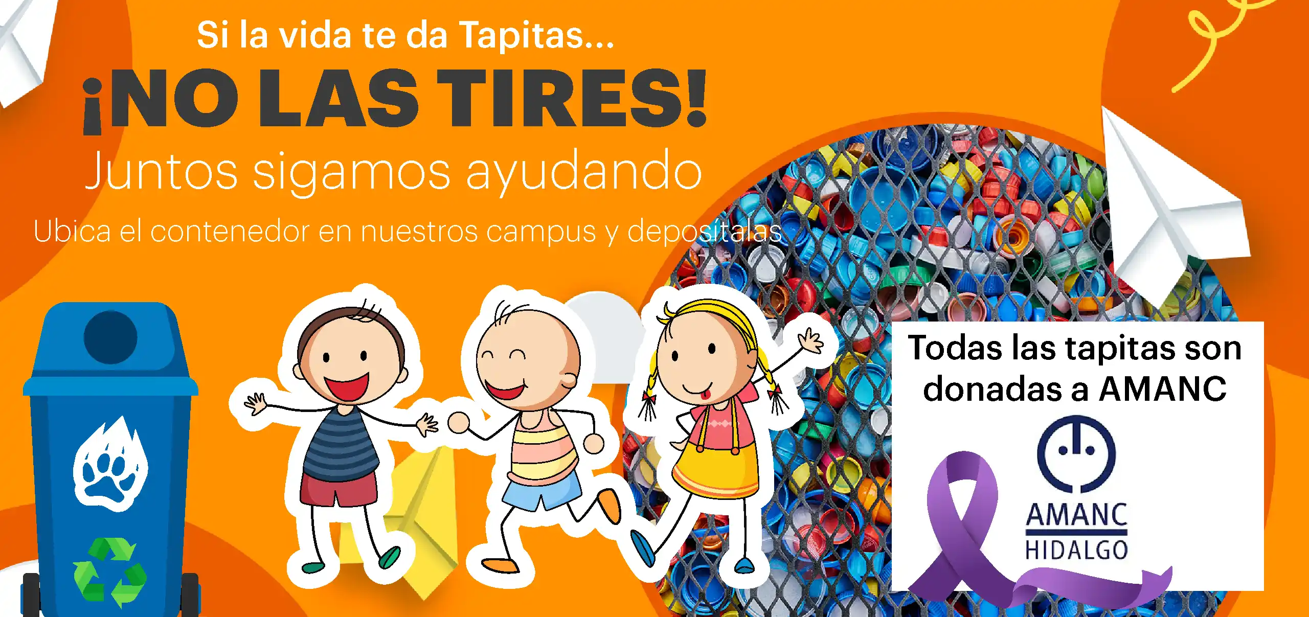 apoyo a niños con cancer, amanc, recoleccion pet, tapitas, plastico