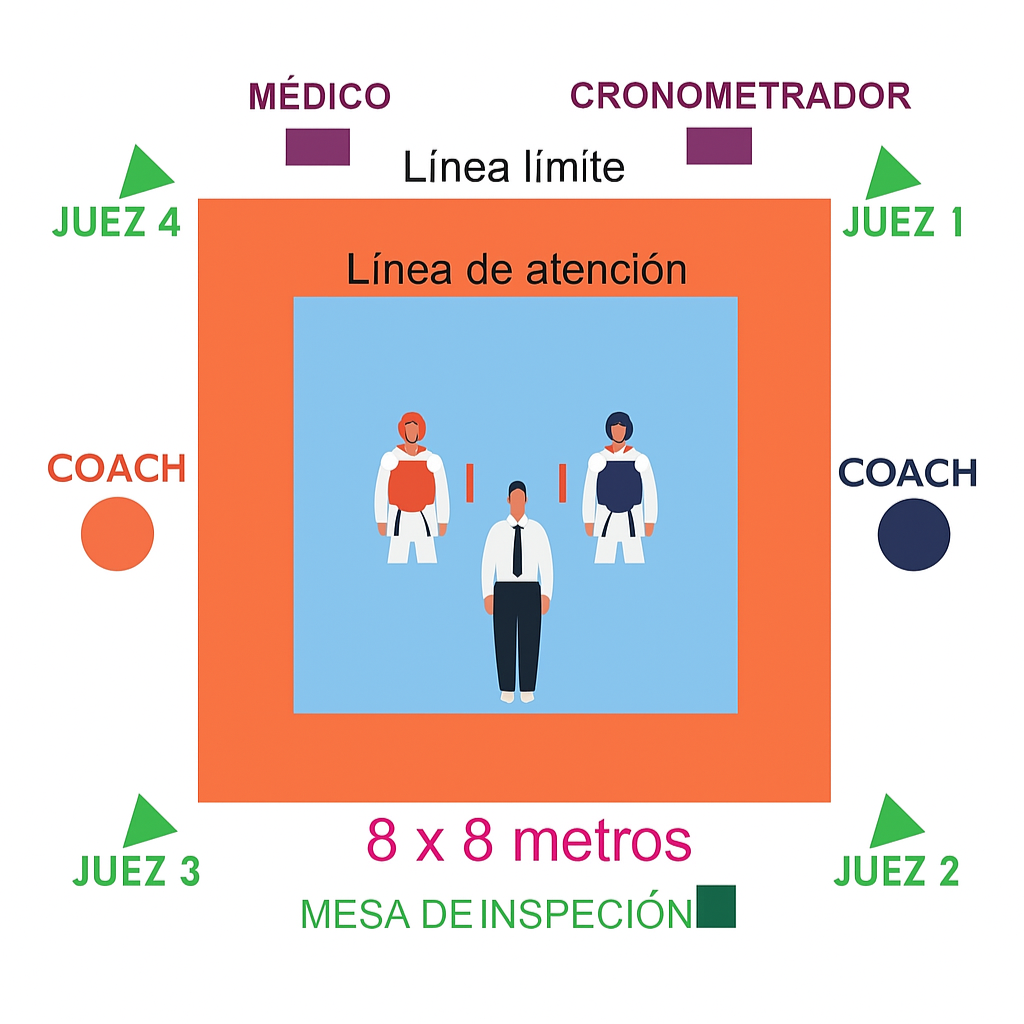 Reglamento de un combate de taekwondo